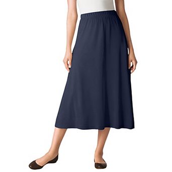 Woman Within Plus Size 7-Day Knit A-Line Skirt
