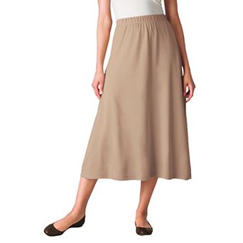 Woman Within Plus Size 7-Day Knit A-Line Skirt