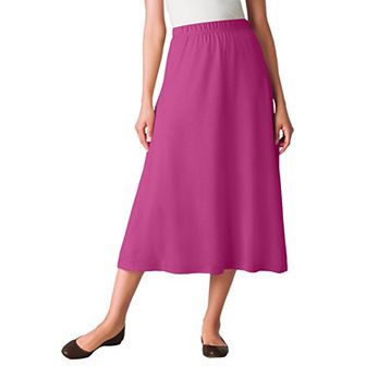 Woman Within Plus Size 7-Day Knit A-Line Skirt