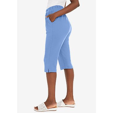 Jessica London Women's Plus Size Soft Ease Capri