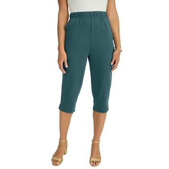 Jessica London Women's Plus Size Soft Ease Cotton Knit Capri
