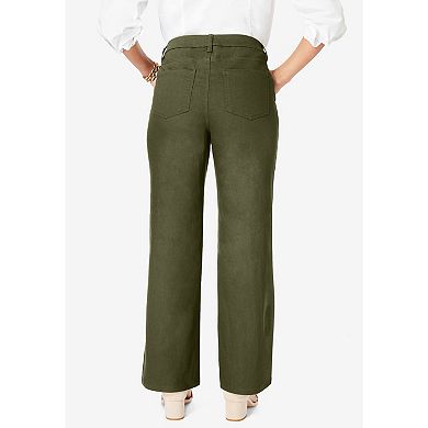 Jessica London Women's Plus Size True Fit Stretch Denim Wide Leg Jean