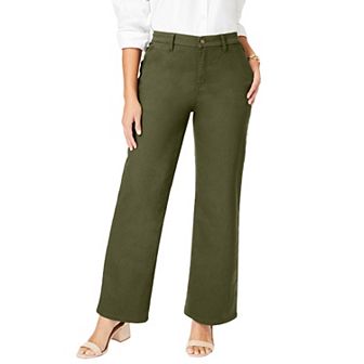 Jessica London Women's Plus Size True Fit Stretch Denim Wide Leg Jean