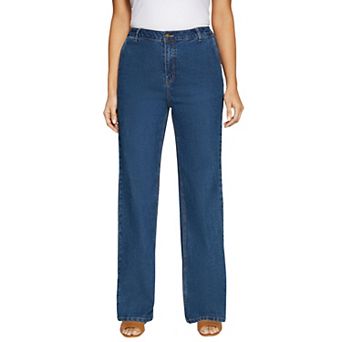Jessica London Women's Plus Size True Fit Stretch Denim Wide Leg Jean