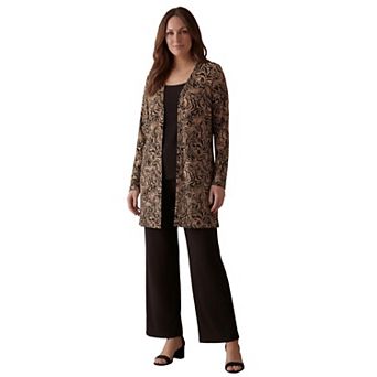 Jessica London Women's Plus Size Everyday Stretch Knit Open Front Cardigan