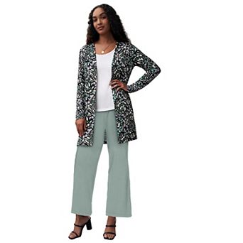 Jessica London Women's Plus Size Everyday Stretch Knit Open Front Cardigan