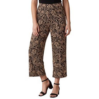 Jessica London Women's Plus Size Everyday Stretch Knit Wide Leg Crop Pant