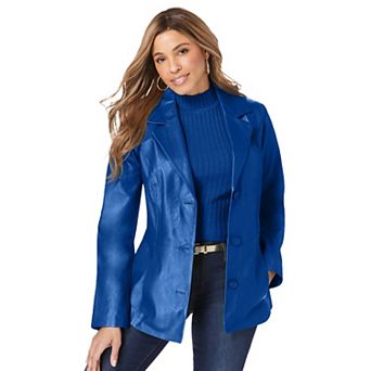 Jessica London Women's Plus Size Leather Blazer
