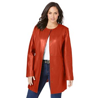 Jessica London Women's Plus Size Leather Blazer
