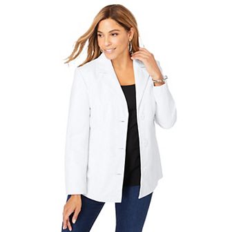 Jessica London Women's Plus Size Leather Blazer
