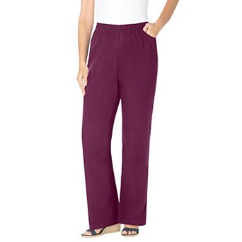 Woman Within Plus Size Fineline Stretch Denim Pull-On Bootcut Jeans