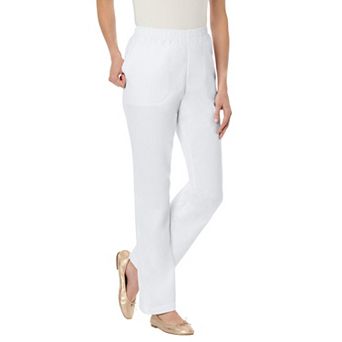 Woman Within Plus Size Fineline Stretch Denim Pull-On Bootcut Jeans