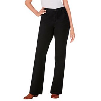 Woman Within Plus Size Petite Stretch Denim Five-Pocket Bootcut Jeans