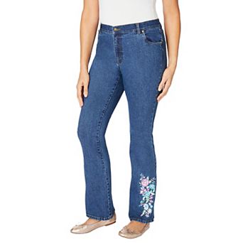Woman Within Plus Size Stretch Denim Five-Pocket Bootcut Jeans