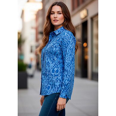 Jessica London Women's Plus Size Stretch Poplin Shirt