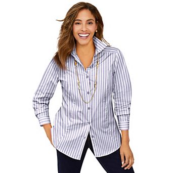 Jessica London Women's Plus Size Stretch Poplin Shirt