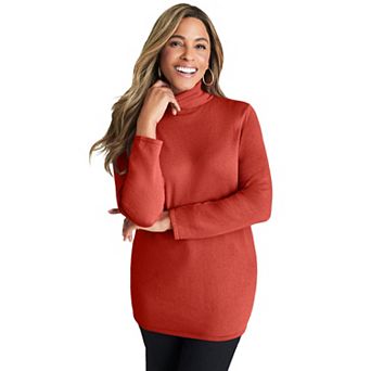Jessica London Women's Plus Size Carefree Cashmere Turtleneck
