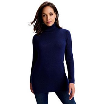 Jessica London Women's Plus Size Carefree Cashmere Turtleneck