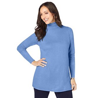 Jessica London Women's Plus Size Cotton Cashmere Turtleneck