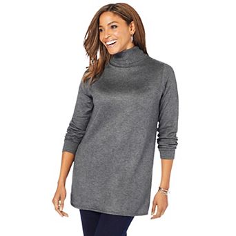 Jessica London Women's Plus Size Cotton Cashmere Turtleneck