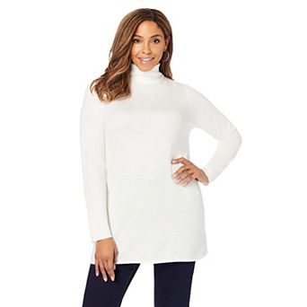 Jessica London Women's Plus Size Carefree Cashmere Turtleneck
