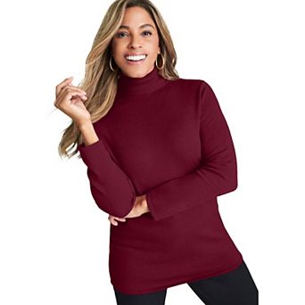 Jessica London Women's Plus Size Carefree Cashmere Turtleneck