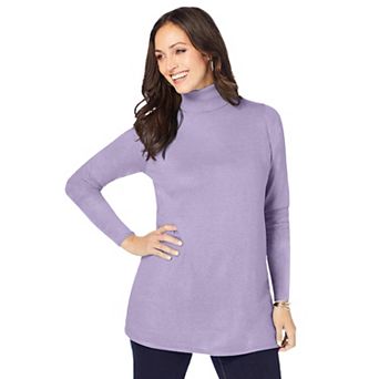 Jessica London Women's Plus Size Cotton Cashmere Turtleneck