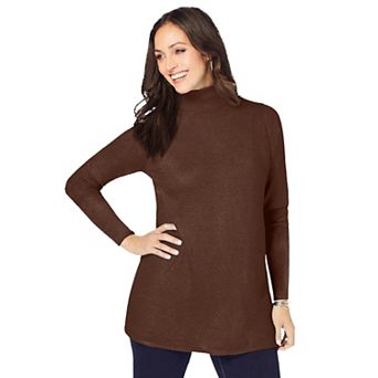 Jessica London Women's Plus Size Cotton Cashmere Turtleneck