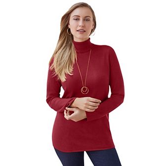 Jessica London Women's Plus Size Cotton Cashmere Turtleneck