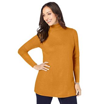 Jessica London Women's Plus Size Cotton Cashmere Turtleneck