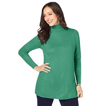 Jessica London Women's Plus Size Cotton Cashmere Turtleneck