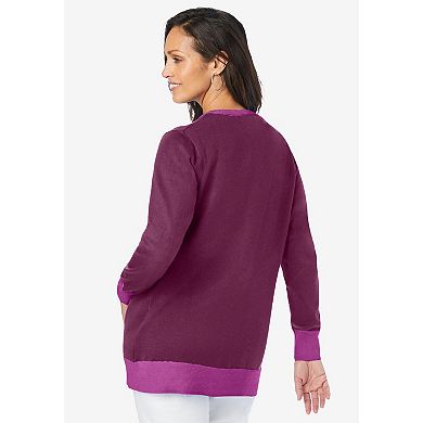 Jessica London Women's Plus Size Fine Gauge Cardigan
