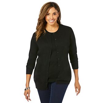 Jessica London Women's Plus Size Fine Gauge Cardigan