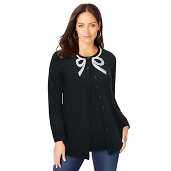 Jessica London Women's Plus Size Fine Gauge Cardigan