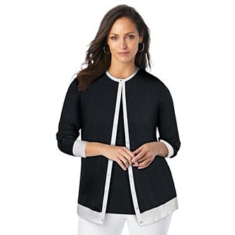 Jessica London Women's Plus Size Fine Gauge Cardigan