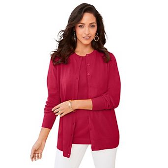 Jessica London Women's Plus Size Fine Gauge Cardigan