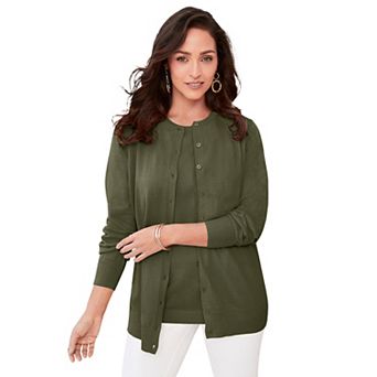 Jessica London Women's Plus Size Fine Gauge Cardigan