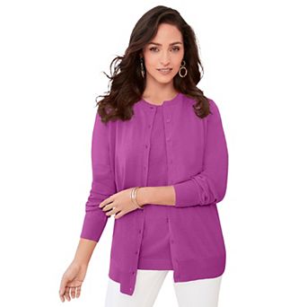 Jessica London Women's Plus Size Fine Gauge Cardigan
