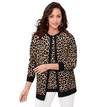 Jessica London Women's Plus Size Fine Gauge Button-Front Cardigan