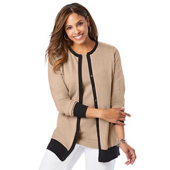 Jessica London Women's Plus Size Fine Gauge Cardigan