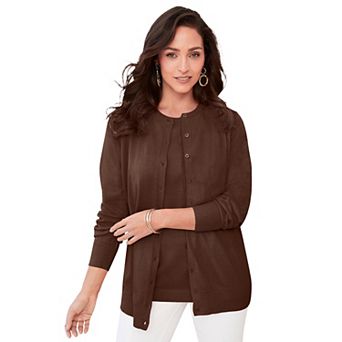 Jessica London Women's Plus Size Fine Gauge Cardigan