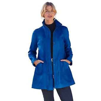 Jessica London Women's Plus Size A-line Zip Front Leather Jacket