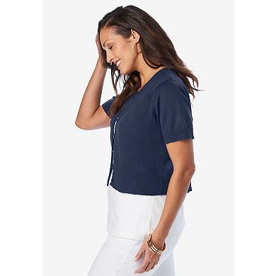 Jessica London Women's Plus Size Jewel-Neck Shrug