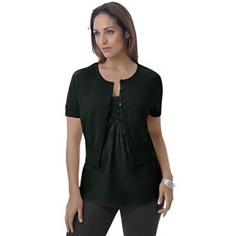 Jessica London Women's Plus Size Jewel-Neck Shrug