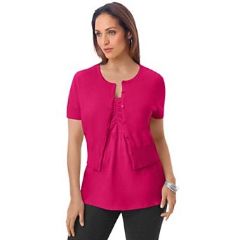 Jessica London Women's Plus Size Jewel-neck Shrug