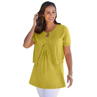 Jessica London Women's Plus Size Jewel-Neck Shrug