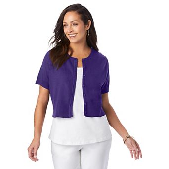 Jessica London Women's Plus Size Jewel-neck Shrug