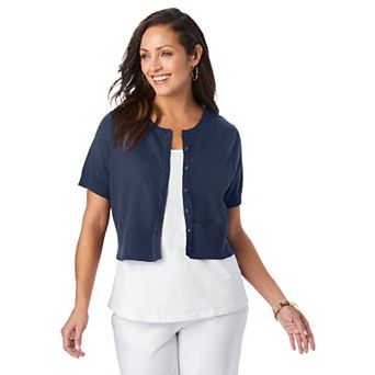 Jessica London Women's Plus Size Jewel-neck Shrug