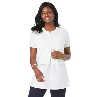 Jessica London Women's Plus Size Jewel-neck Shrug