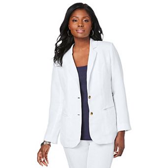 Jessica London Women's Plus Size Linen Blazer